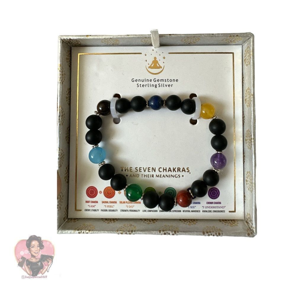 SHIVAM The 7 Chakras Genuine Gemstone & Sterling Silver